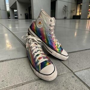 Converse Chuck Taylor All Star High Top Rainbow Metallic Bling Pride Collection